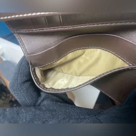 Coach Y2k Signature Canvas & Leather Trifold Wallet. 4 in H x 5 in L - Picture 5 of 12